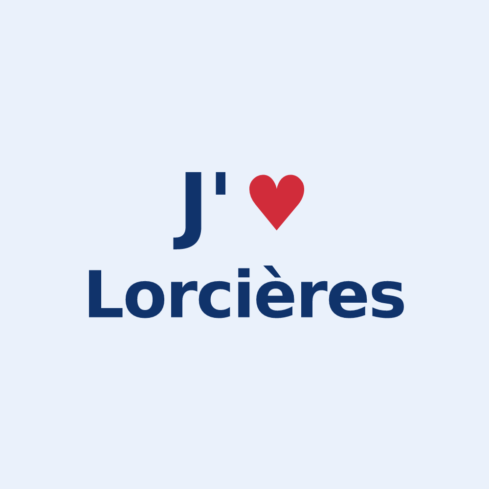 Sticker personnalisé Lorcières — design J'aime Lorcières