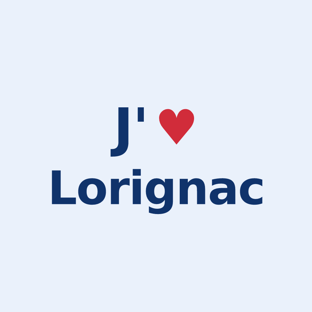 Sticker personnalisé Lorignac — design « J'aime Lorignac » imprimé sur le sticker