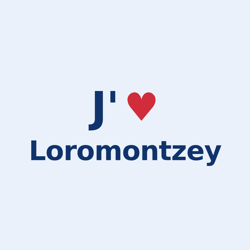 Sticker personnalisé Loromontzey — design « J'aime Loromontzey » imprimé sur le sticker