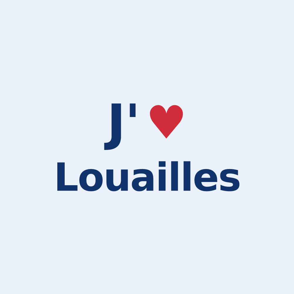 Sticker personnalisé Louailles — design J'aime Louailles