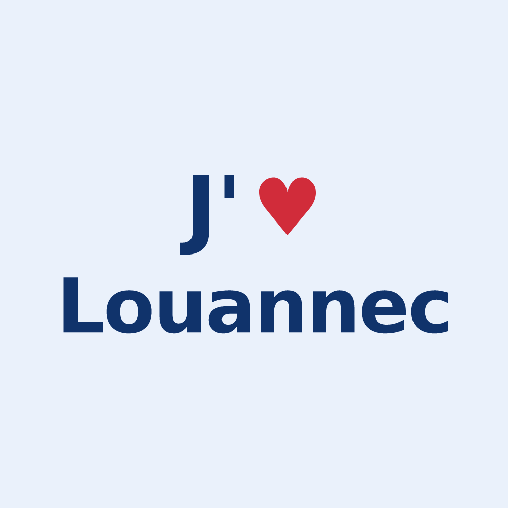 Sticker personnalisé Louannec — design J'aime Louannec