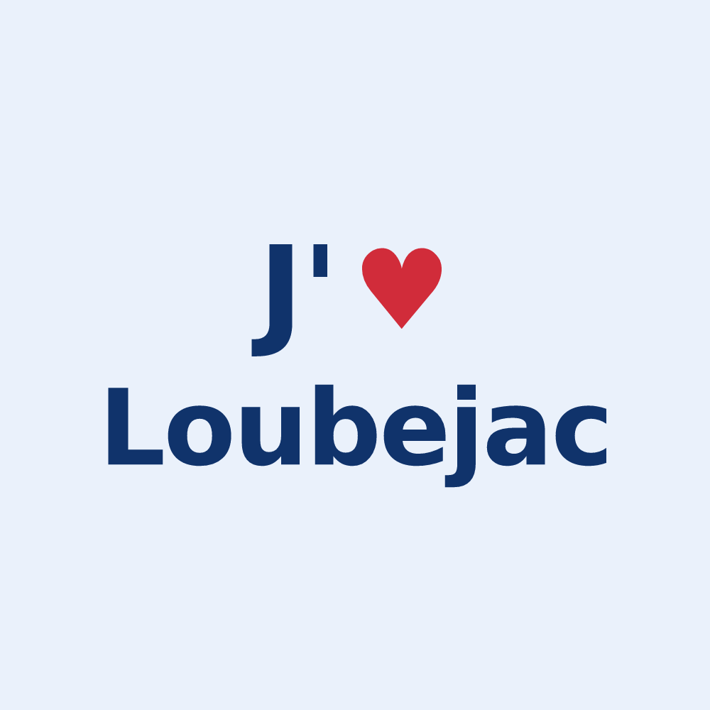 Sticker personnalisé Loubejac — design J'aime Loubejac