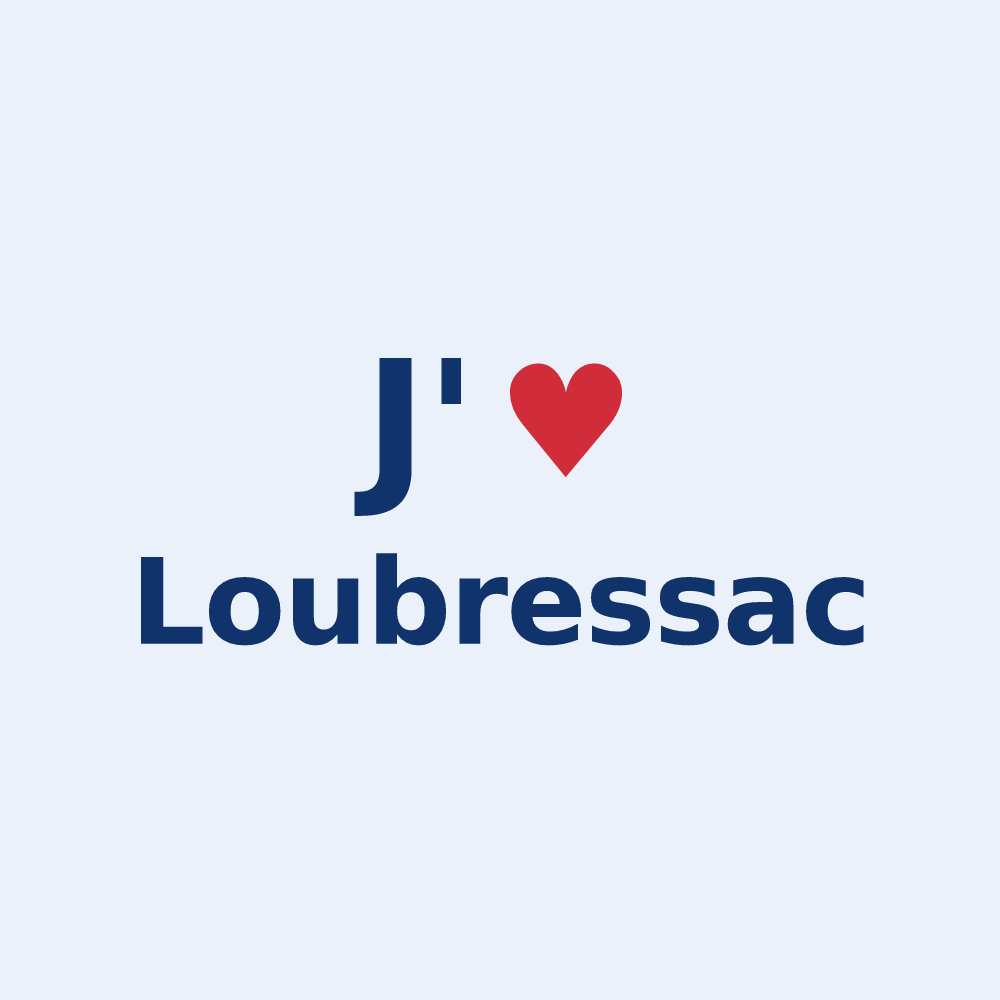 Sticker personnalisé Loubressac — design J'aime Loubressac