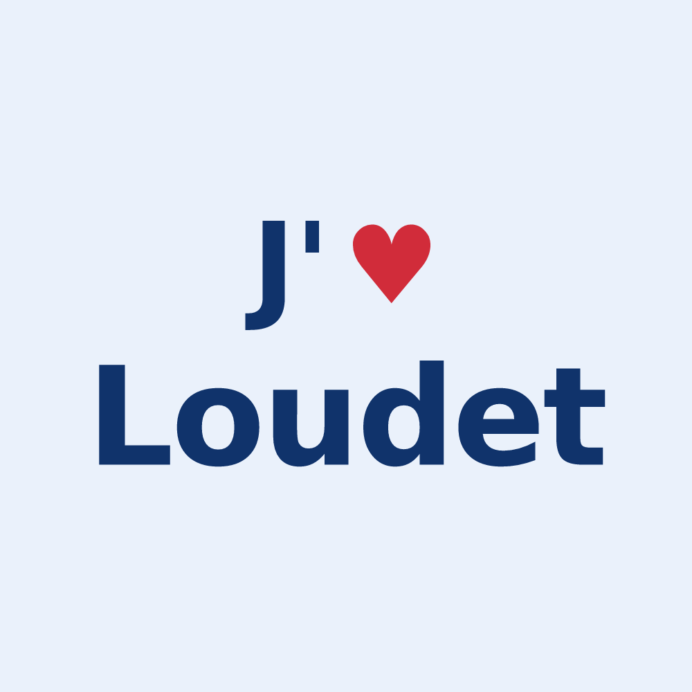 Sticker personnalisé Loudet — design J'aime Loudet
