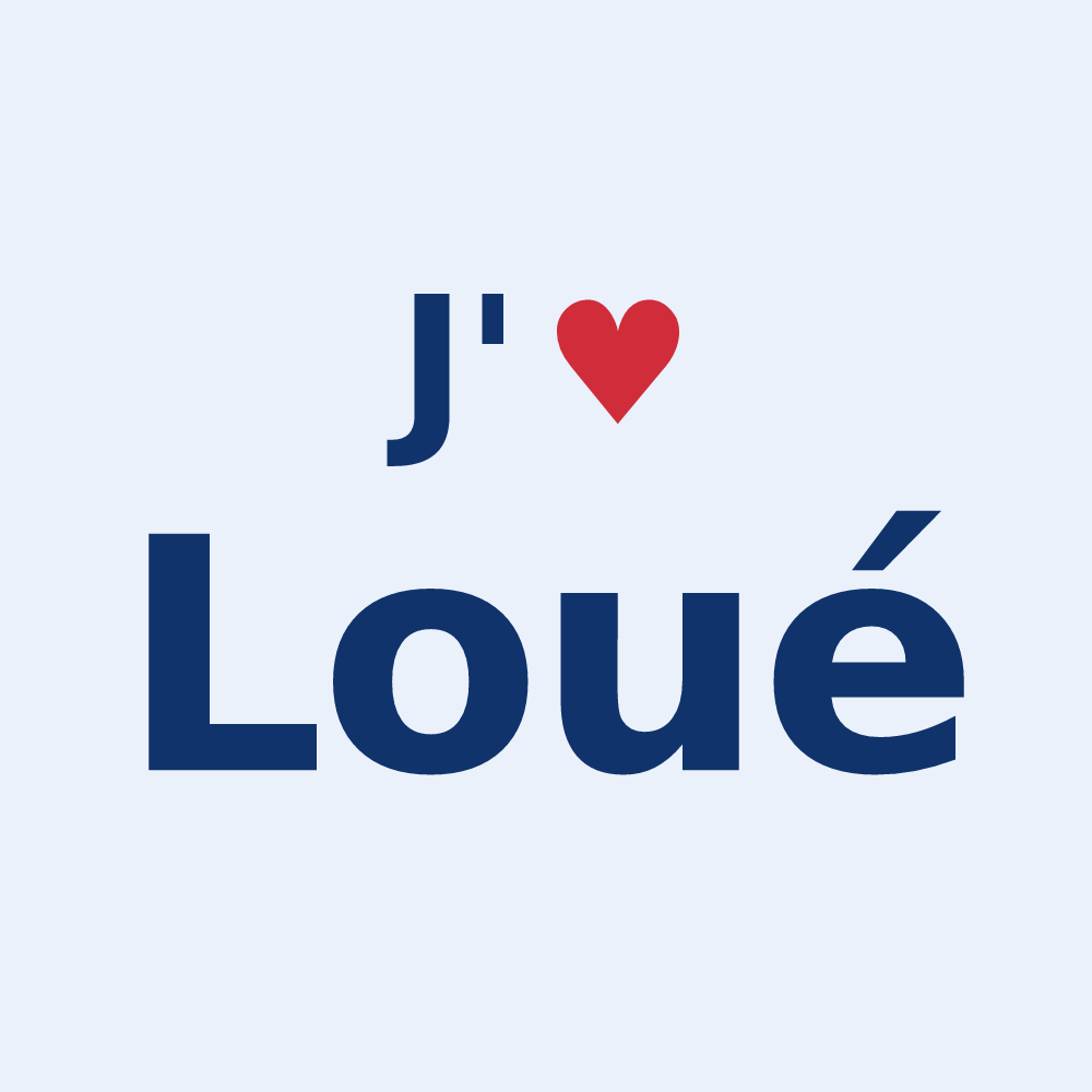 Sticker personnalisé Loué — design J'aime Loué