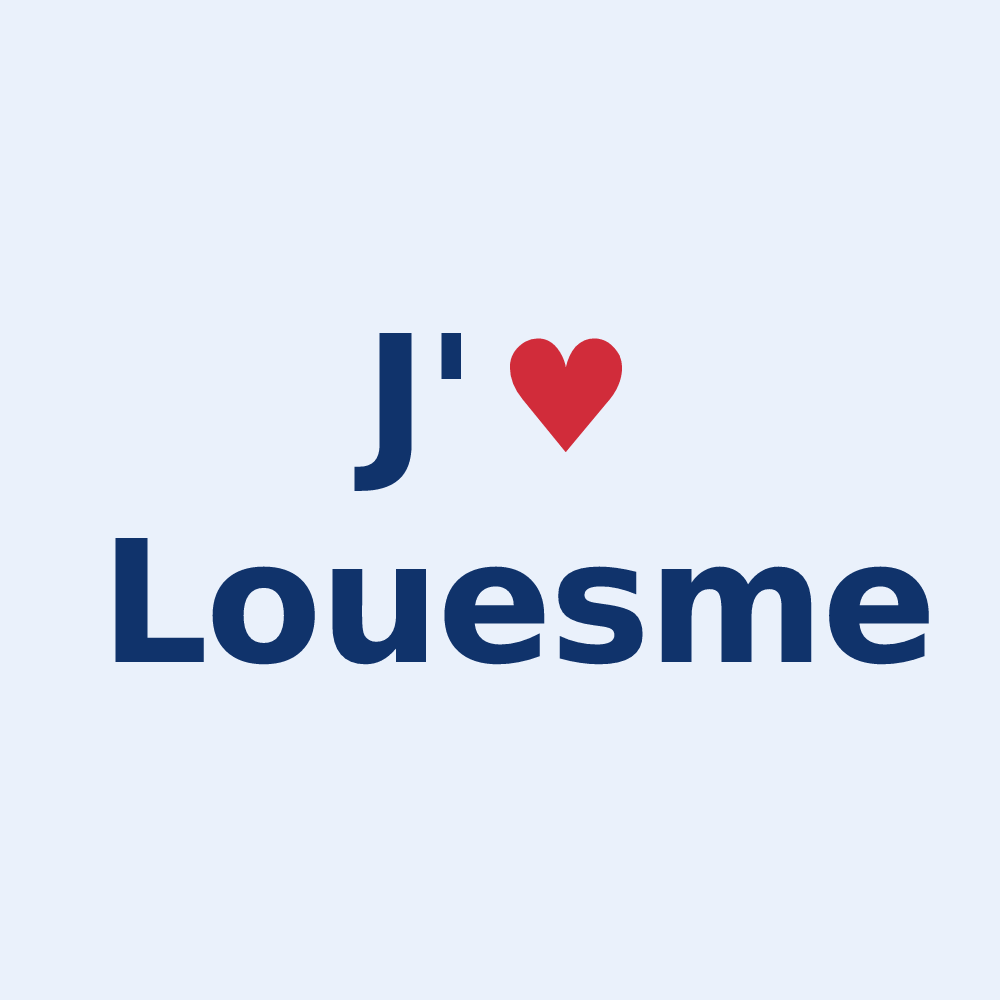 Sticker personnalisé Louesme — design J'aime Louesme