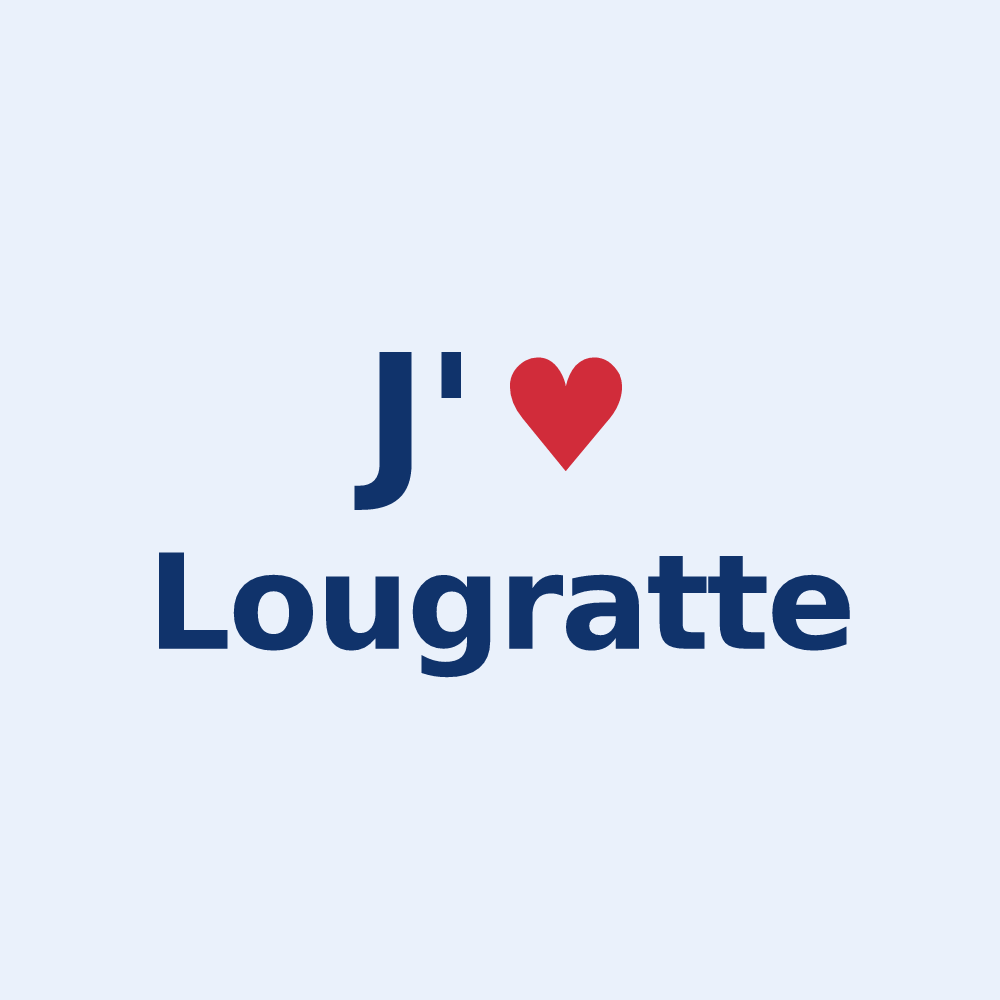Sticker personnalisé Lougratte — design J'aime Lougratte