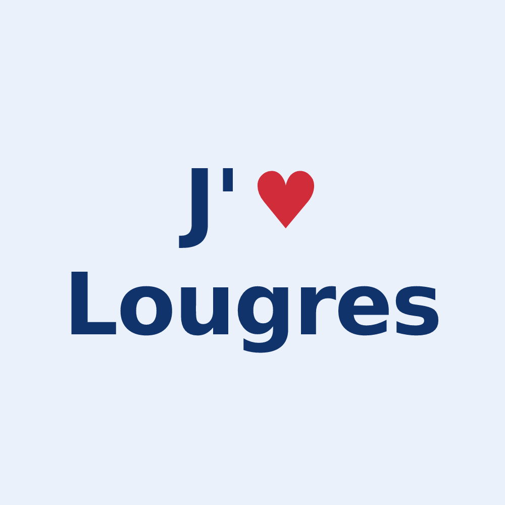 Sticker personnalisé Lougres — design J'aime Lougres