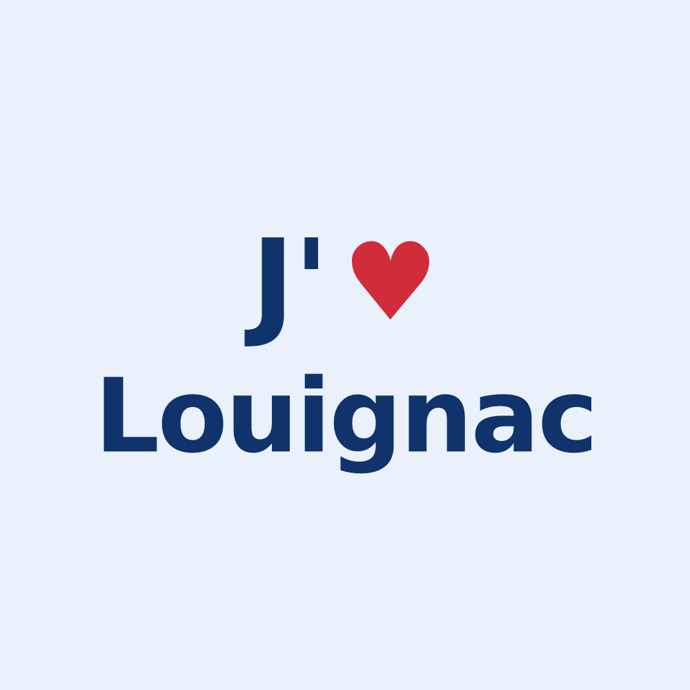 Sticker personnalisé Louignac — design J'aime Louignac