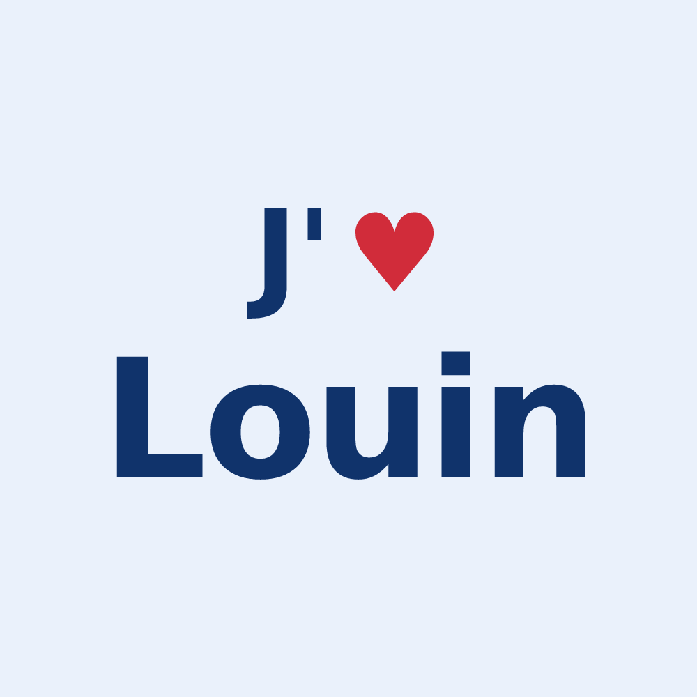 Sticker personnalisé Louin — design J'aime Louin
