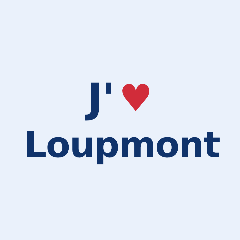 Sticker personnalisé Loupmont — design J'aime Loupmont