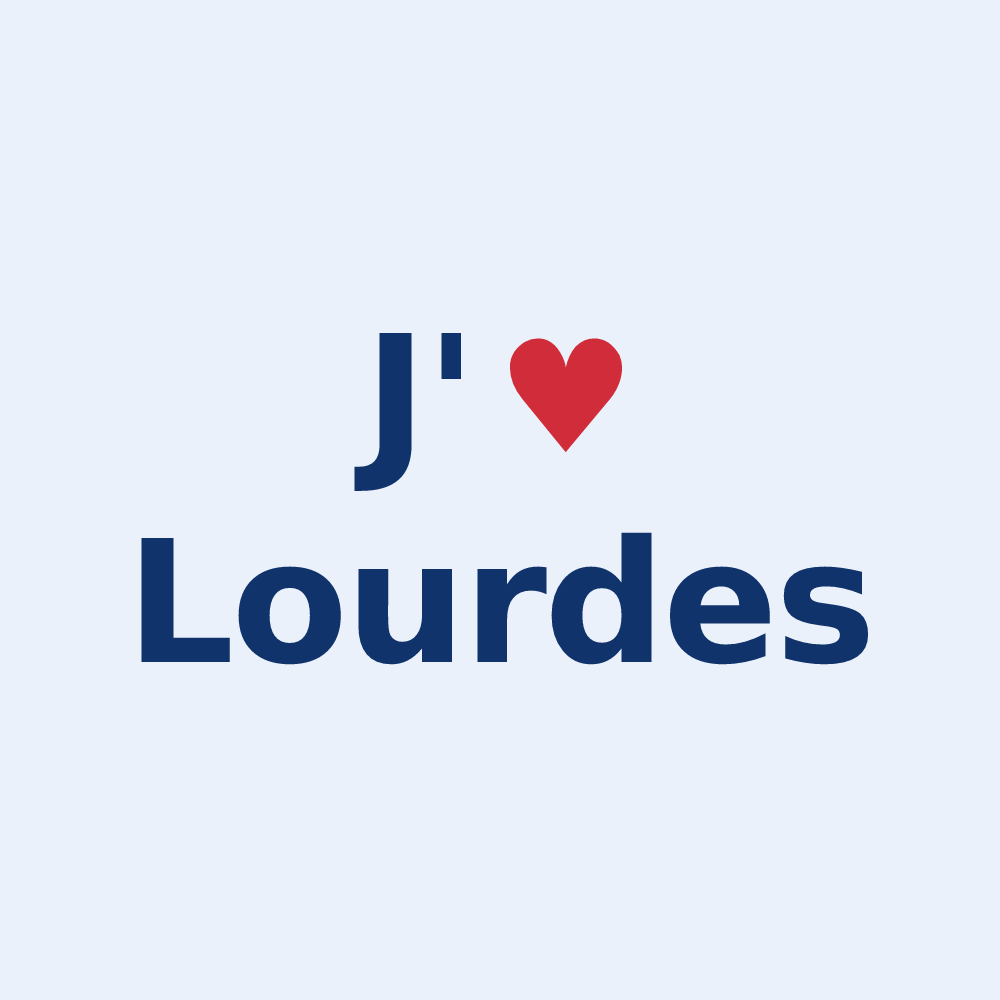 Sticker personnalisé Lourdes — design J'aime Lourdes