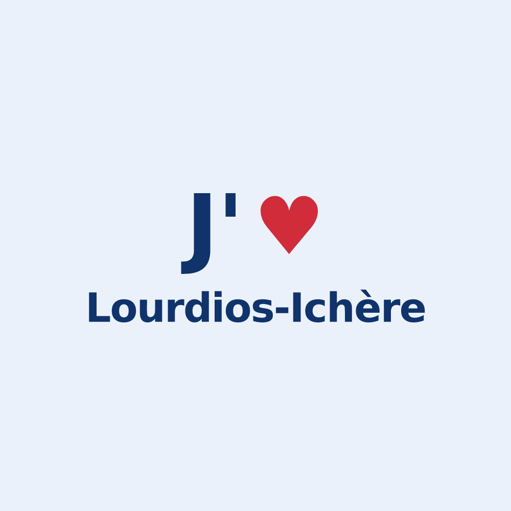 Sticker personnalisé Lourdios-Ichère — design « J'aime Lourdios-Ichère » imprimé sur le sticker