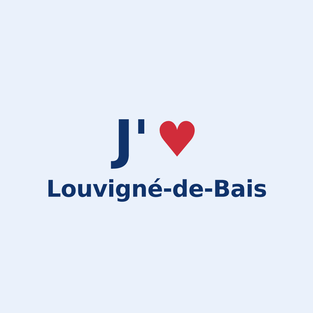 Sticker personnalisé Louvigné-de-Bais — design J'aime Louvigné-de-Bais
