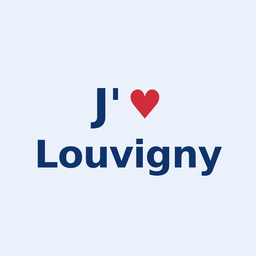 Sticker personnalisé Louvigny — design J'aime Louvigny