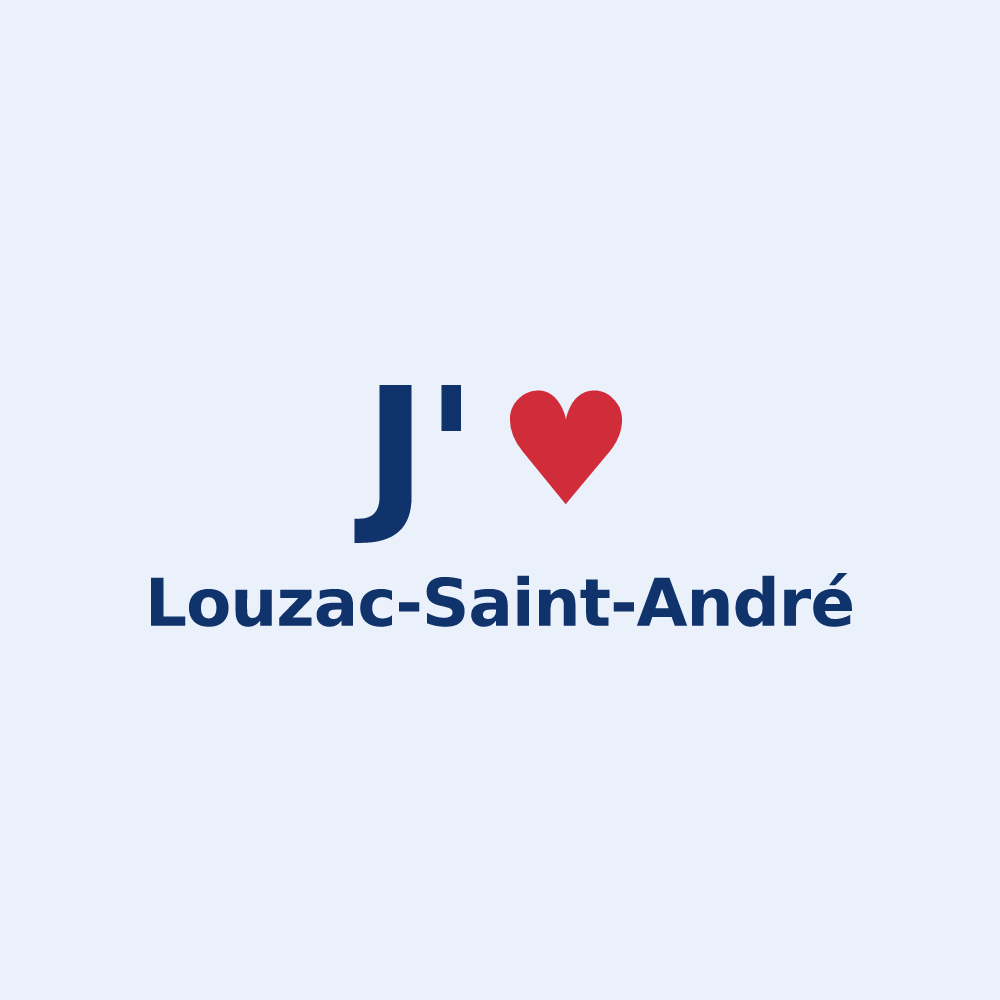 Sticker personnalisé Louzac-Saint-André — design J'aime Louzac-Saint-André