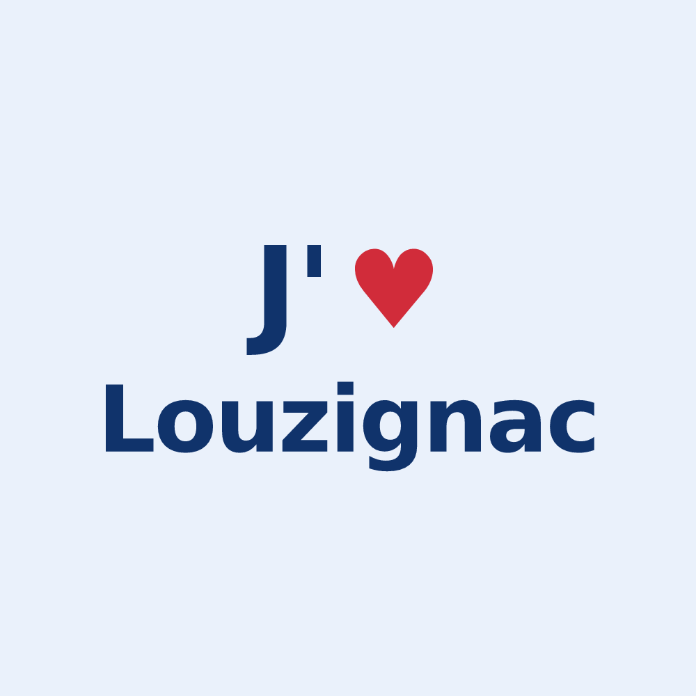 Sticker personnalisé Louzignac — design J'aime Louzignac