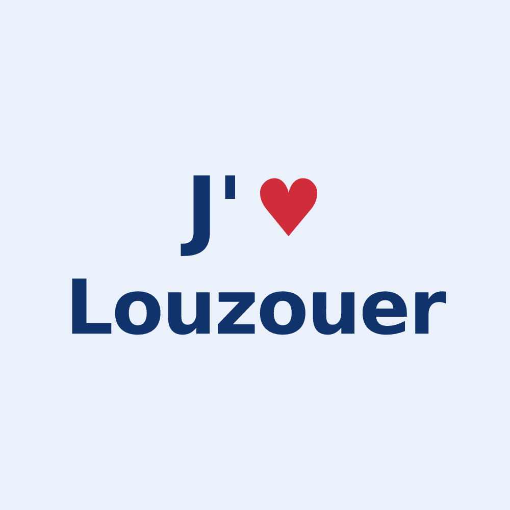 Sticker personnalisé Louzouer — design J'aime Louzouer