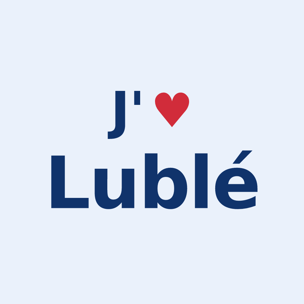Sticker personnalisé Lublé — design « J'aime Lublé » imprimé sur le sticker