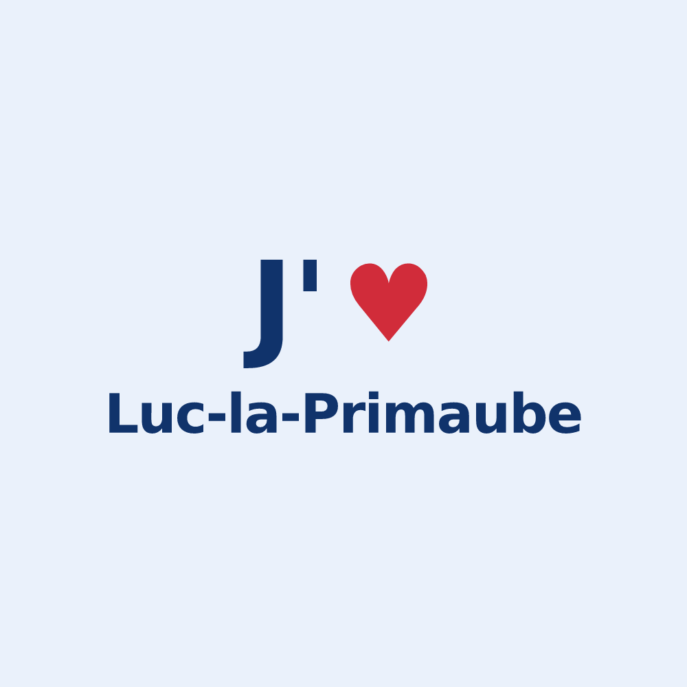 Sticker personnalisé Luc-la-Primaube — design J'aime Luc-la-Primaube