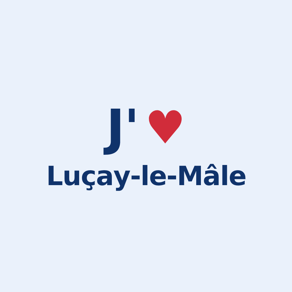 Sticker personnalisé Luçay-le-Mâle — design J'aime Luçay-le-Mâle