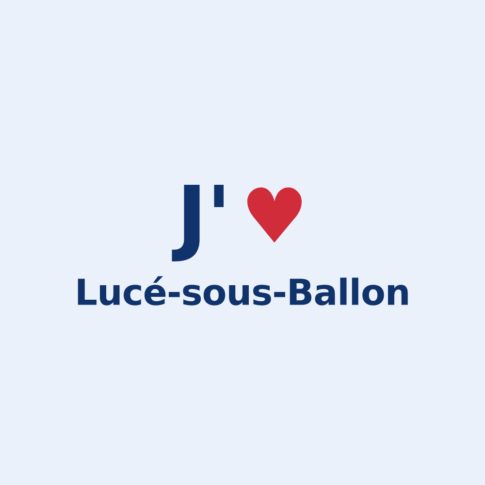 Sticker personnalisé Lucé-sous-Ballon — design J'aime Lucé-sous-Ballon
