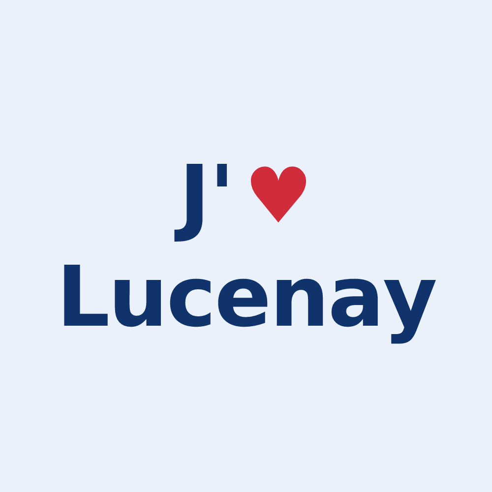 Sticker personnalisé Lucenay — design J'aime Lucenay