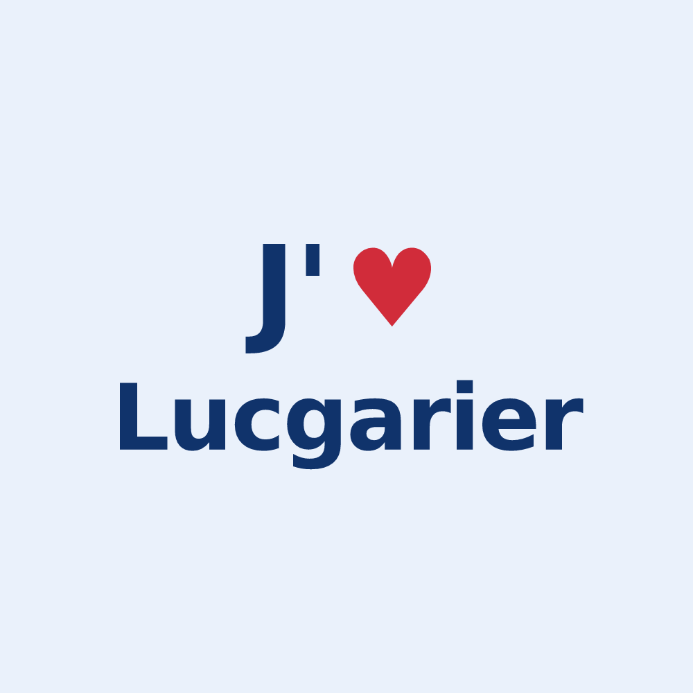 Sticker personnalisé Lucgarier — design J'aime Lucgarier
