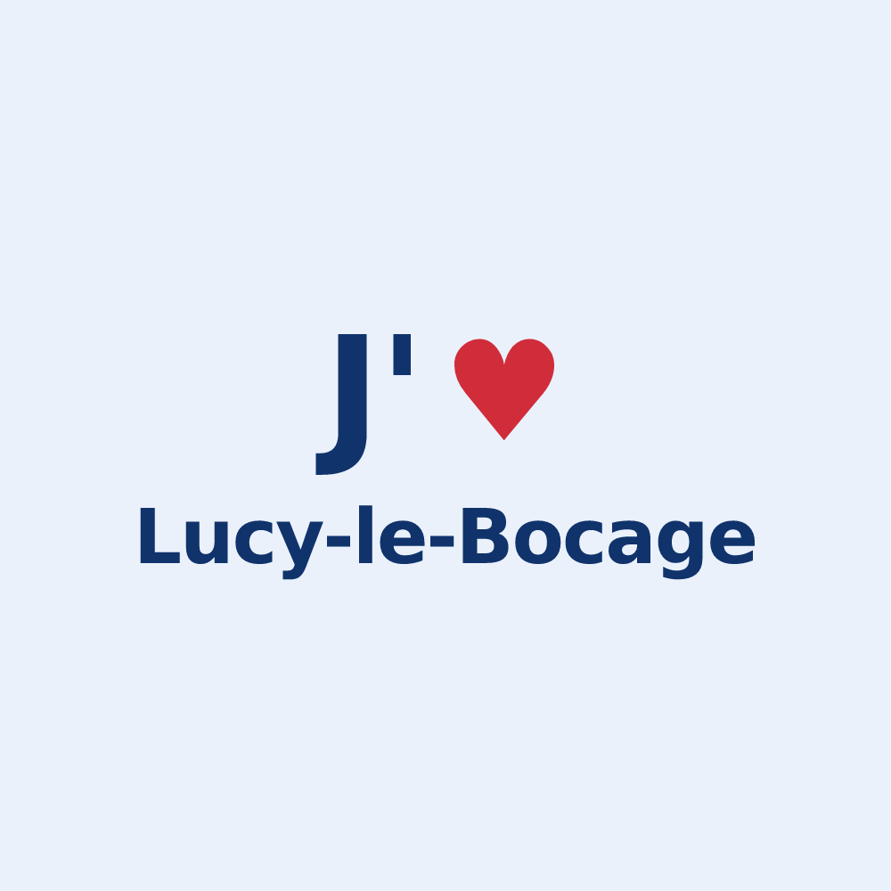 Sticker personnalisé Lucy-le-Bocage — design J'aime Lucy-le-Bocage
