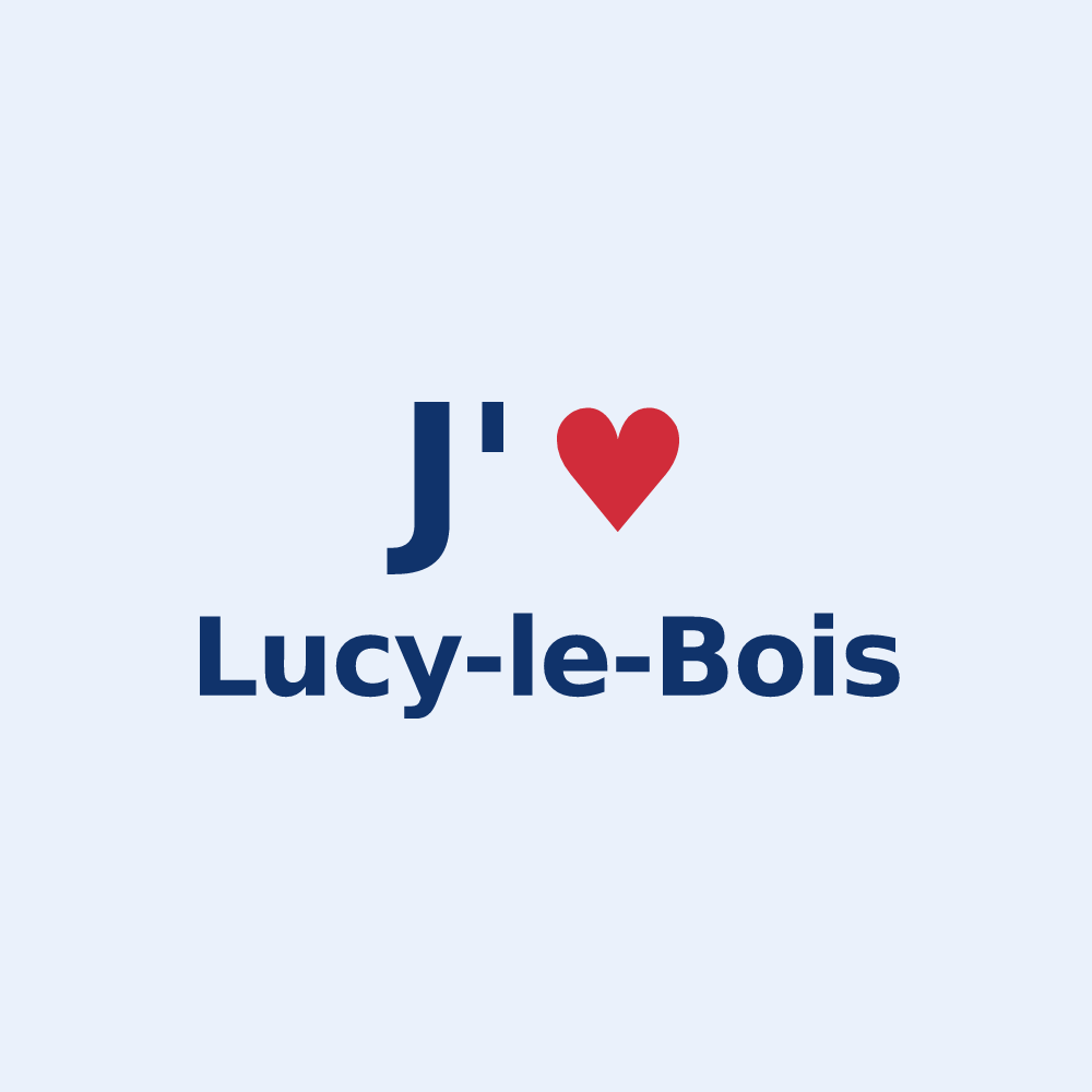 Sticker personnalisé Lucy-le-Bois — design J'aime Lucy-le-Bois