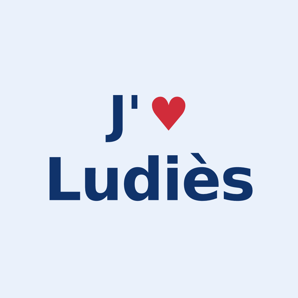 Sticker personnalisé Ludiès — design J'aime Ludiès