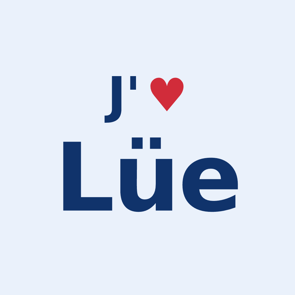 Sticker personnalisé Lüe — design J'aime Lüe