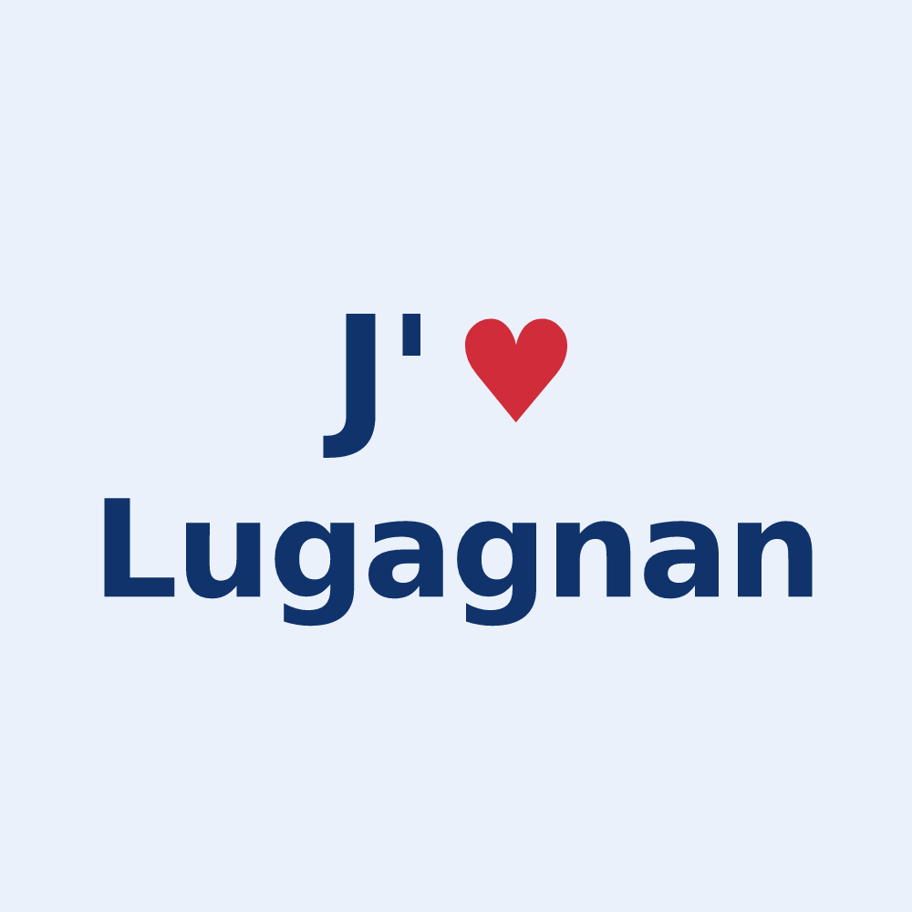 Sticker personnalisé Lugagnan — design J'aime Lugagnan