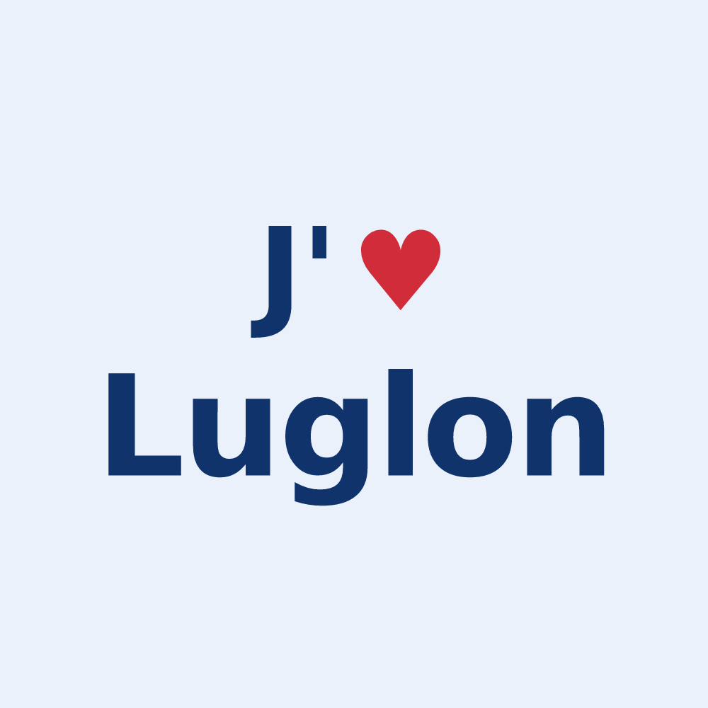 Sticker personnalisé Luglon — design J'aime Luglon