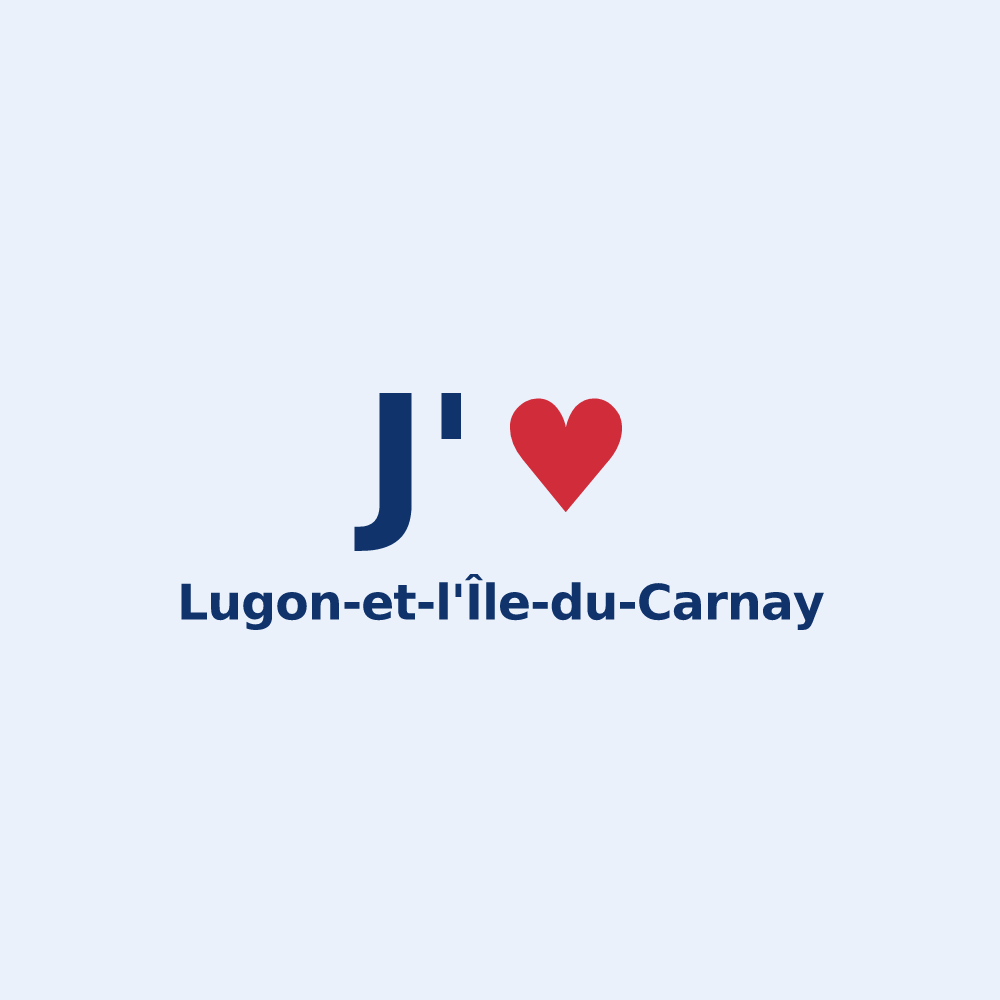 Sticker personnalisé Lugon-et-l'Île-du-Carnay — design J'aime Lugon-et-l'Île-du-Carnay