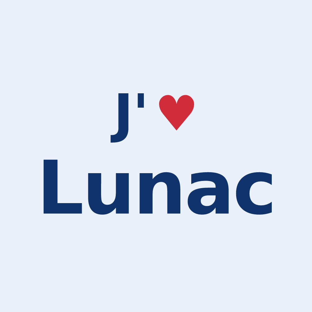 Sticker personnalisé Lunac — design J'aime Lunac