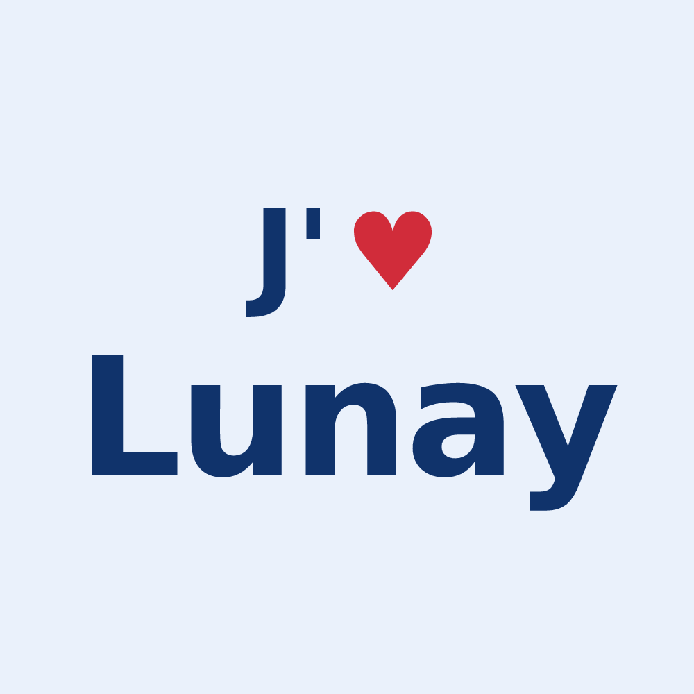 Sticker personnalisé Lunay — design J'aime Lunay