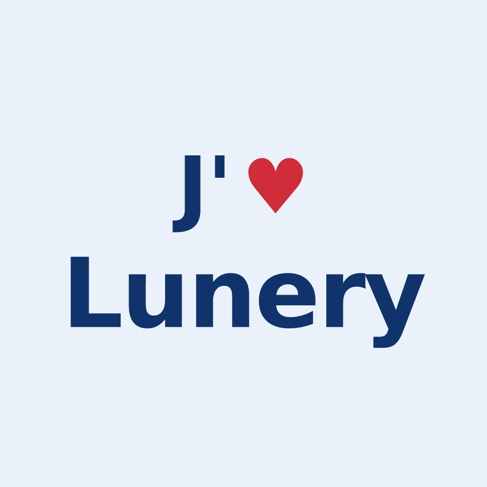 Sticker personnalisé Lunery — design J'aime Lunery
