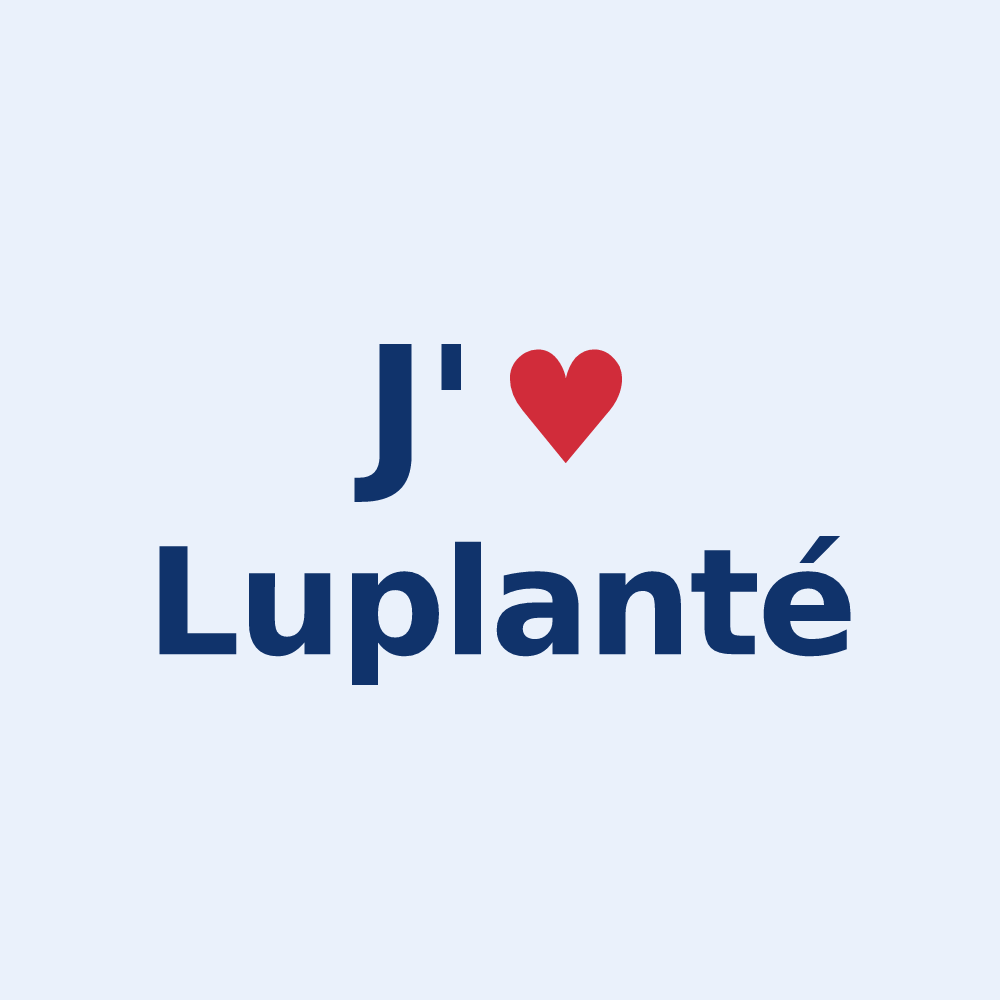 Sticker personnalisé Luplanté — design « J'aime Luplanté » imprimé sur le sticker