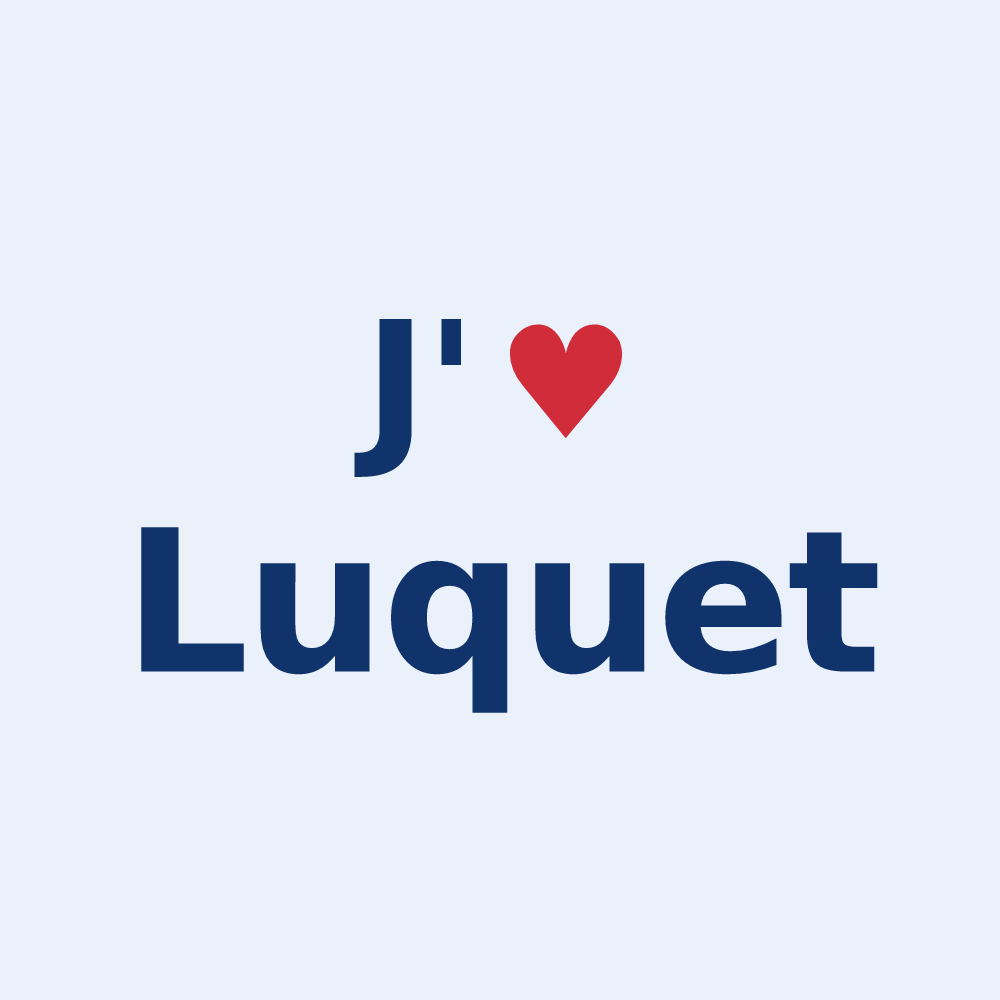 Sticker personnalisé Luquet — design J'aime Luquet