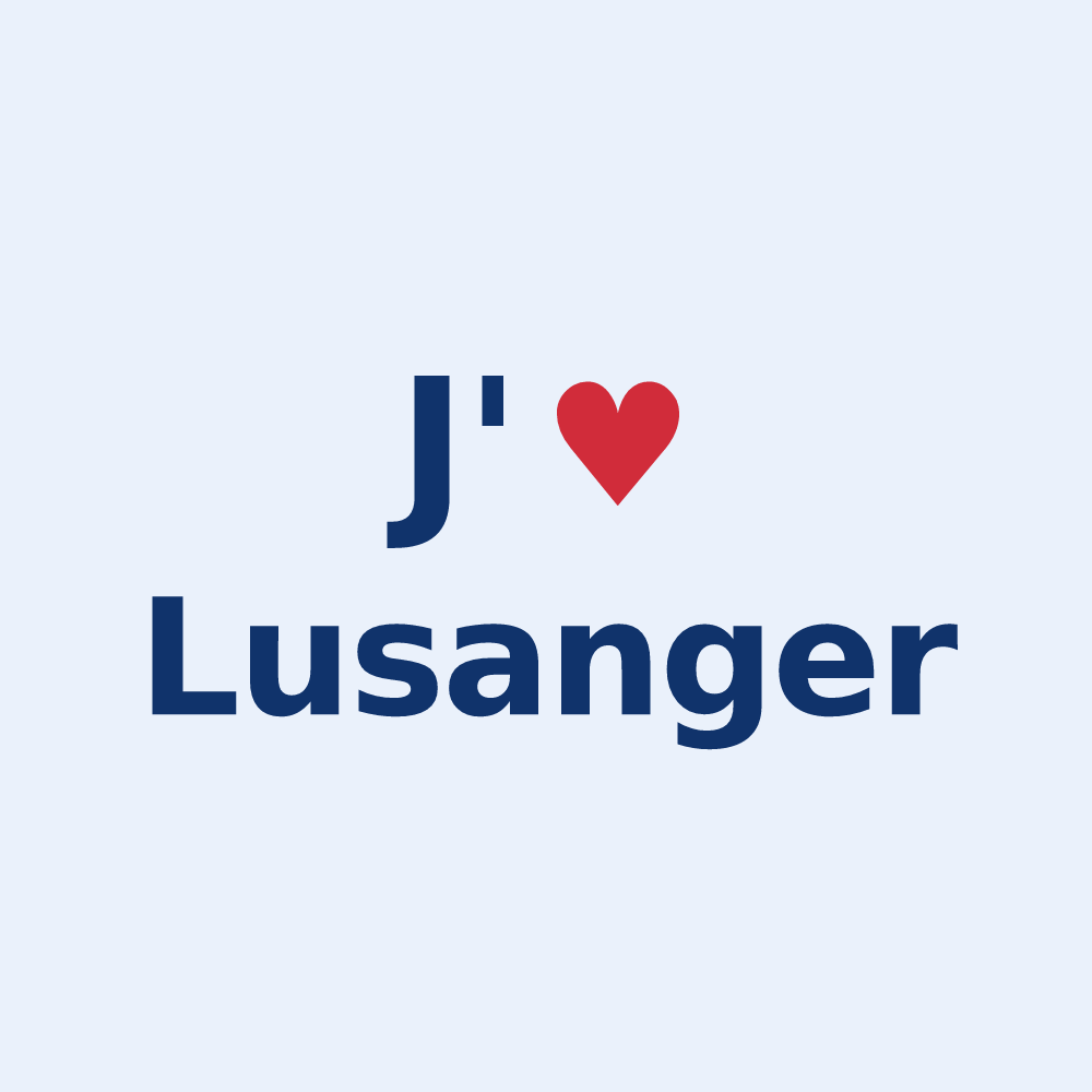 Sticker personnalisé Lusanger — design J'aime Lusanger