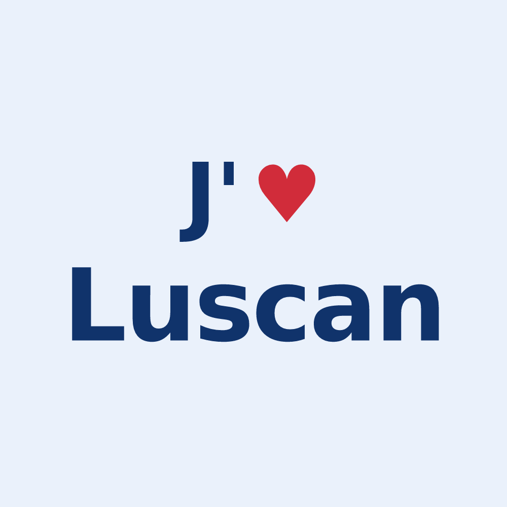 Sticker personnalisé Luscan — design J'aime Luscan