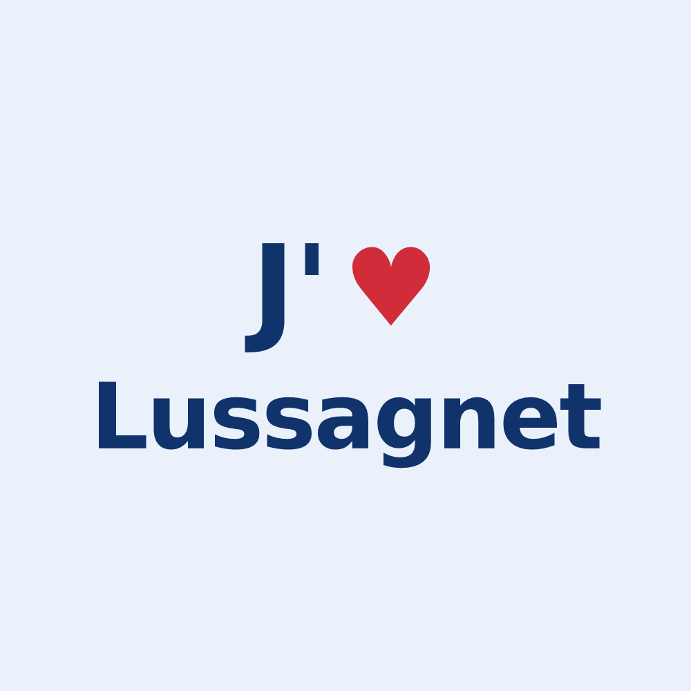 Sticker personnalisé Lussagnet — design J'aime Lussagnet