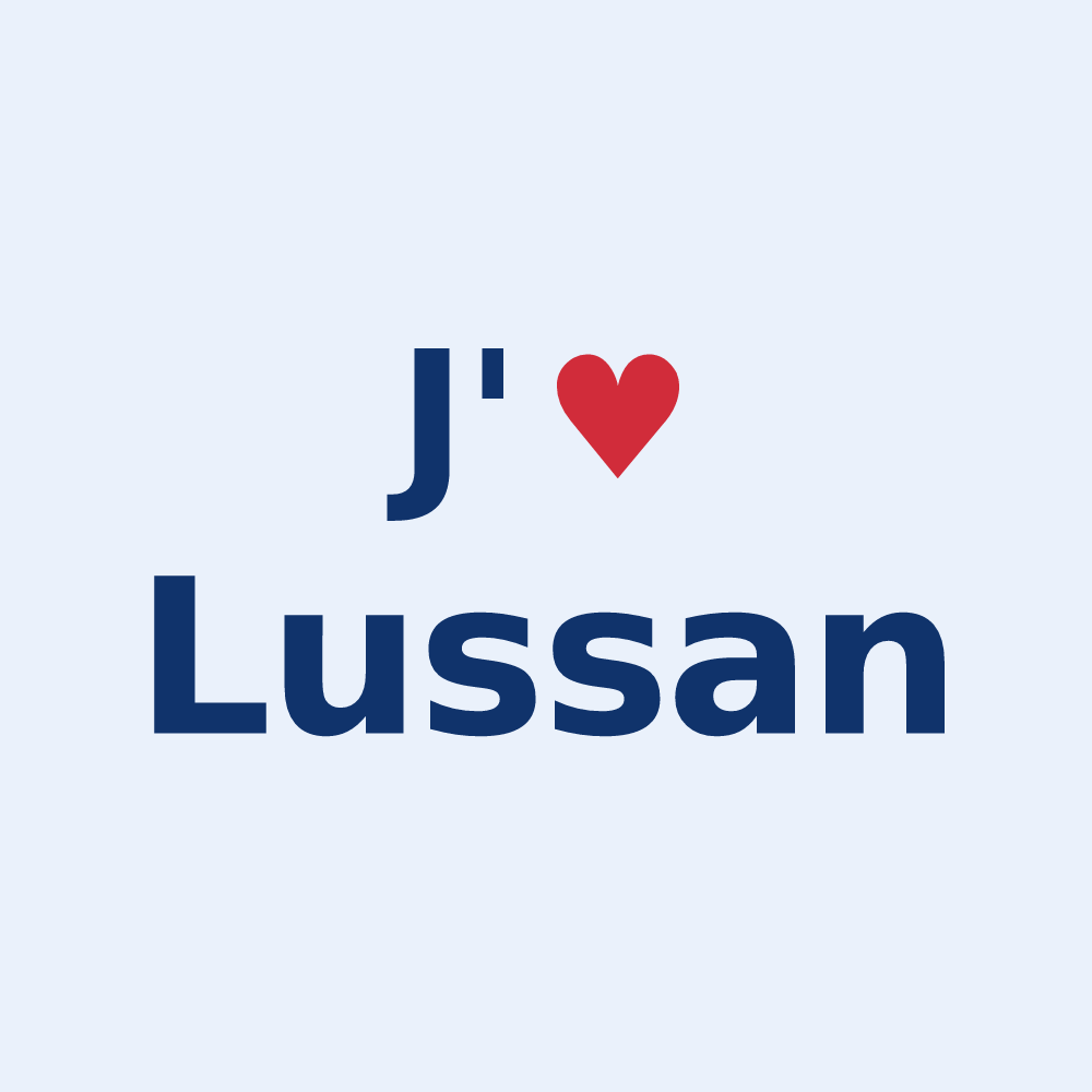 Sticker personnalisé Lussan — design J'aime Lussan