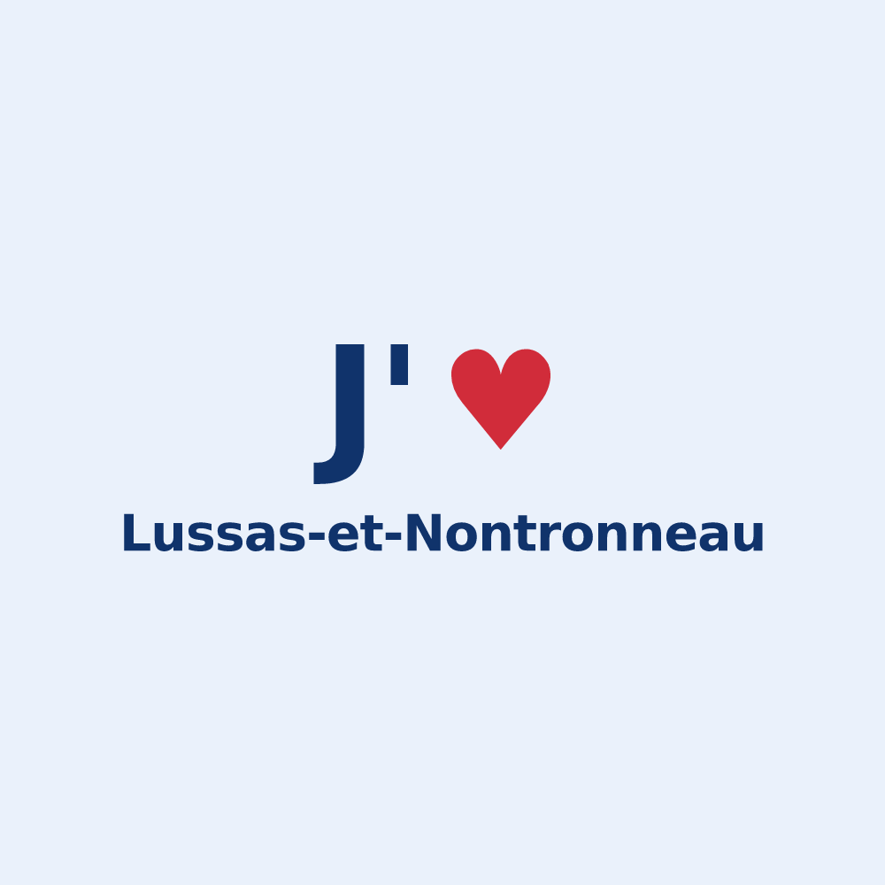 Sticker personnalisé Lussas-et-Nontronneau — design J'aime Lussas-et-Nontronneau