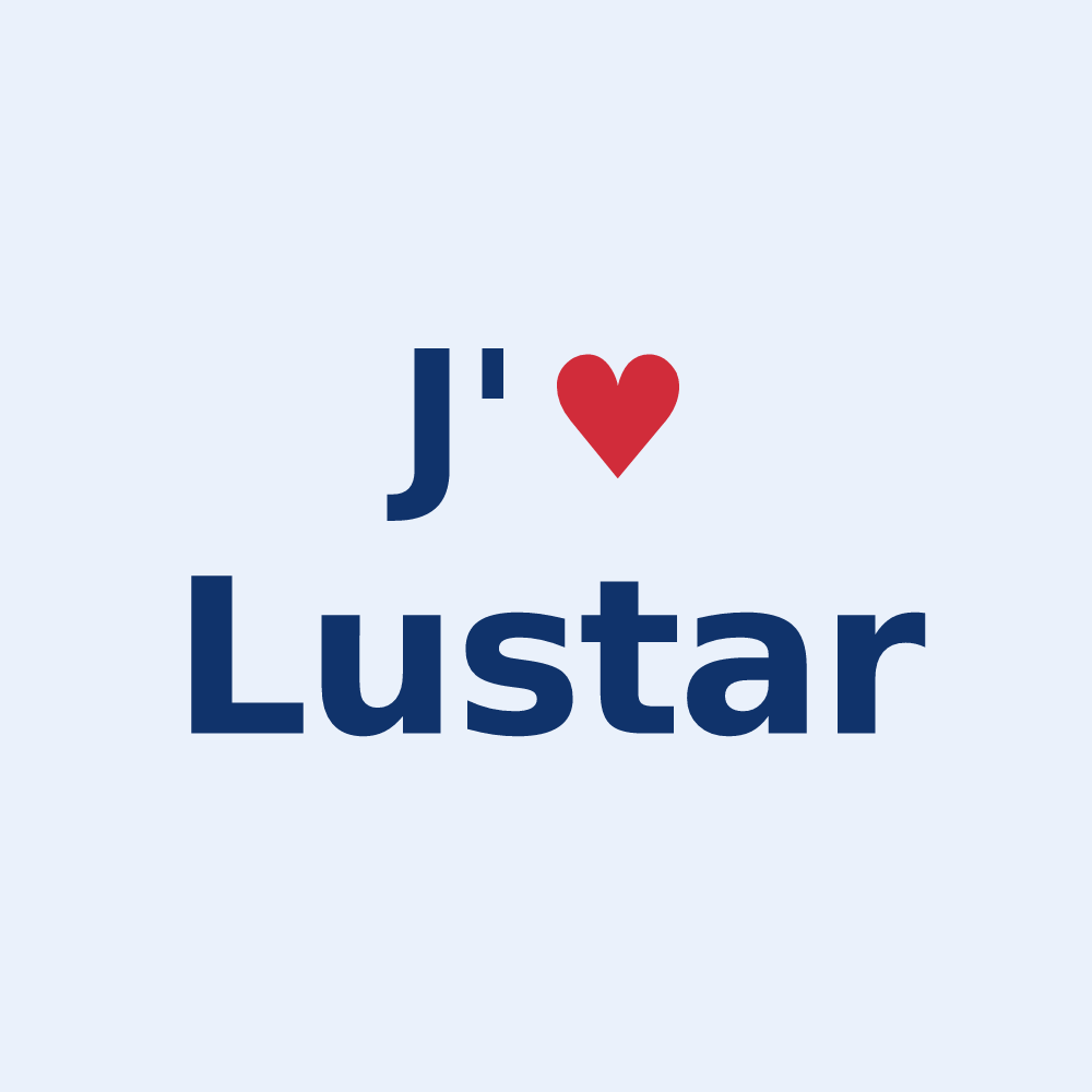 Sticker personnalisé Lustar — design J'aime Lustar