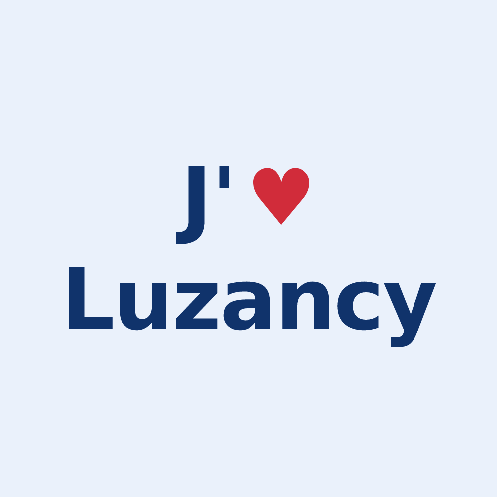 Sticker personnalisé Luzancy — design J'aime Luzancy