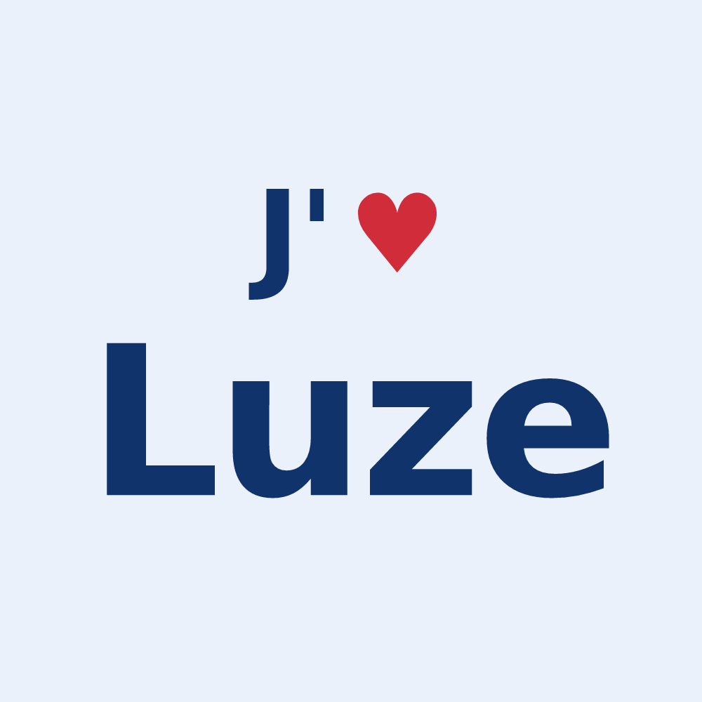 Sticker personnalisé Luze — design J'aime Luze