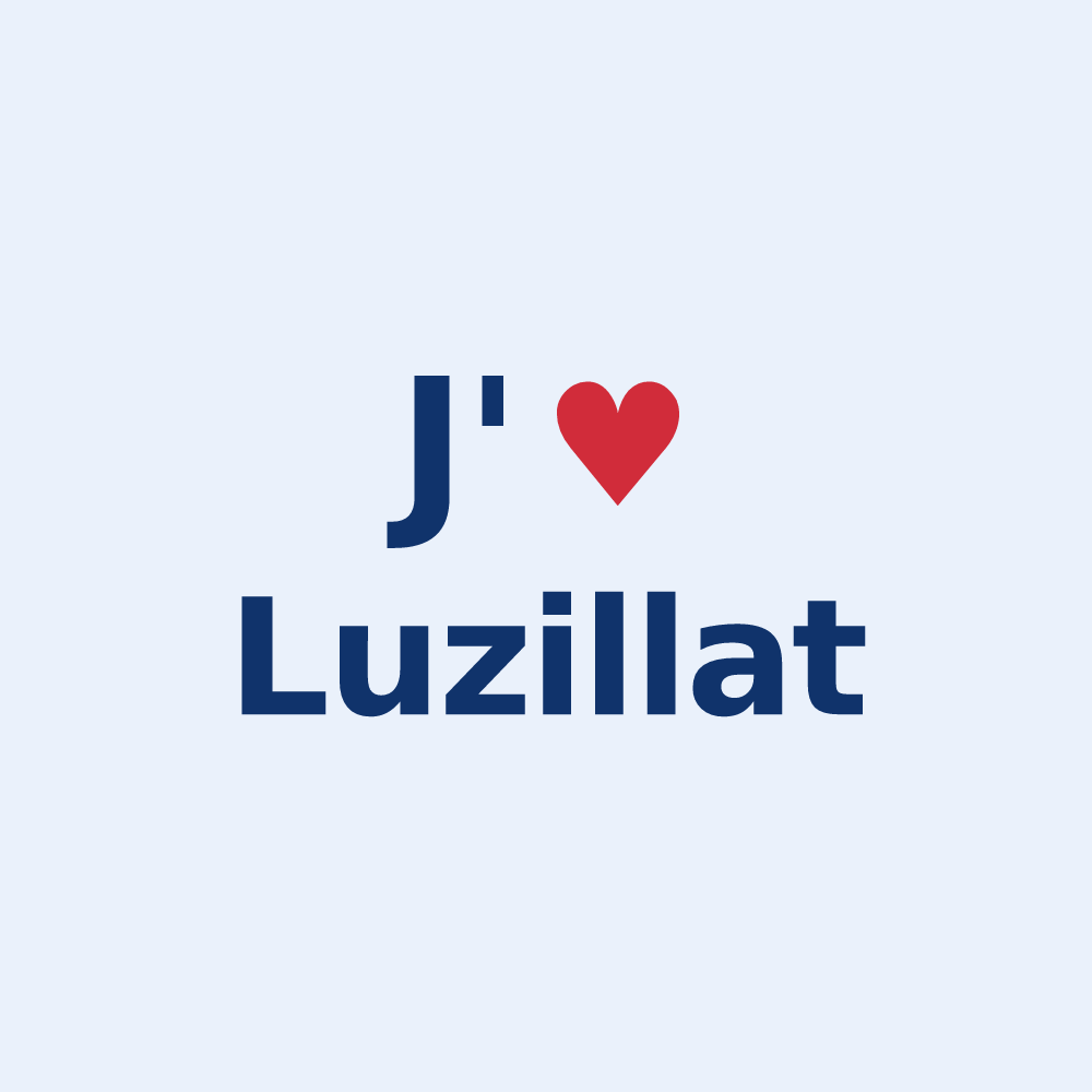 Sticker personnalisé Luzillat — design J'aime Luzillat