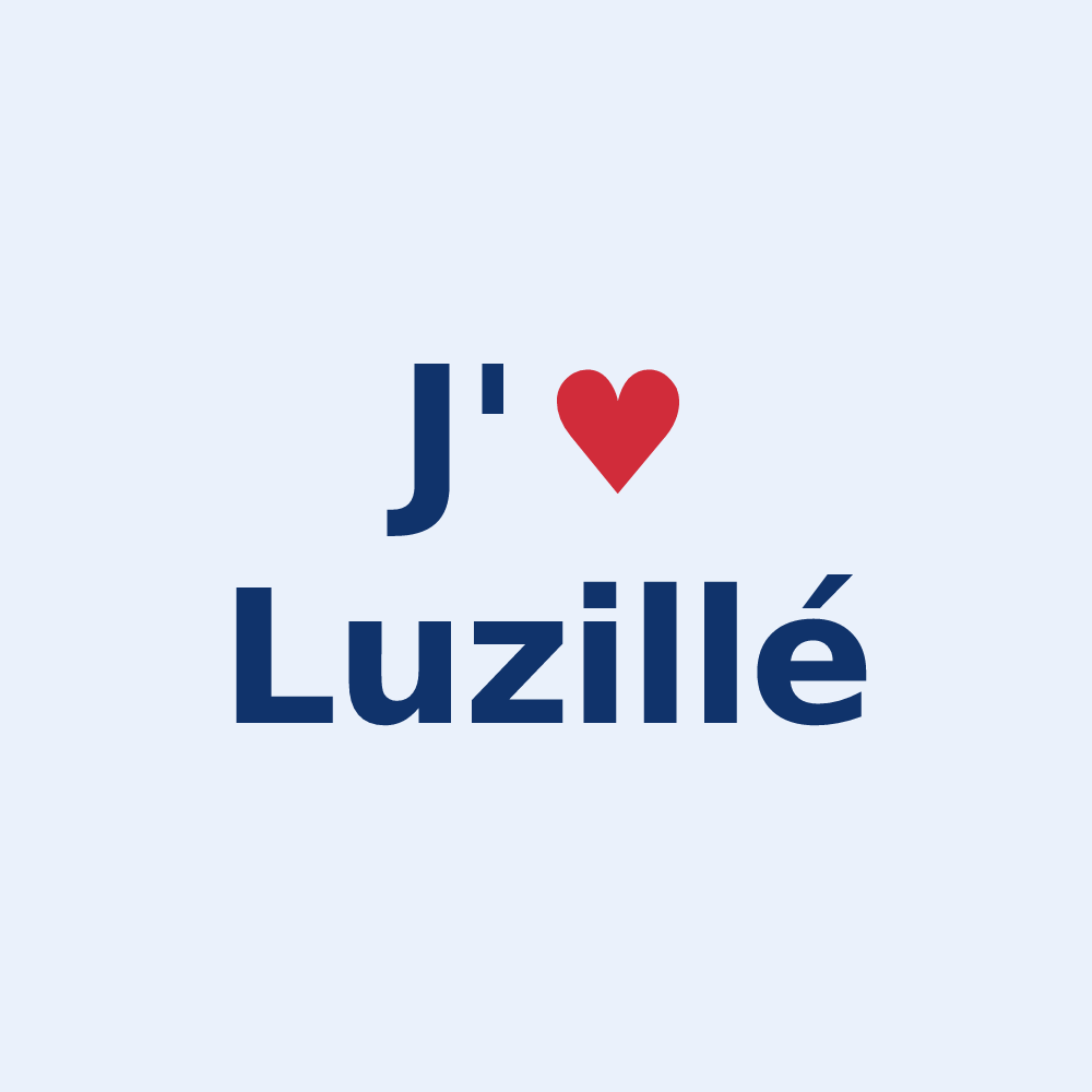 Sticker personnalisé Luzillé — design J'aime Luzillé